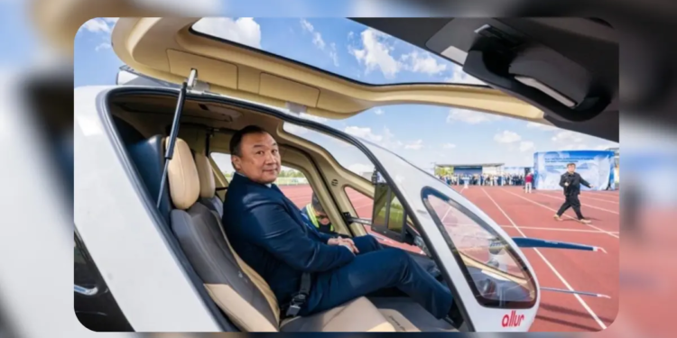 EHang EH216-S autonomous air taxi completing first passenger flight in Astana Kazakhstan during Games of the Future 2026